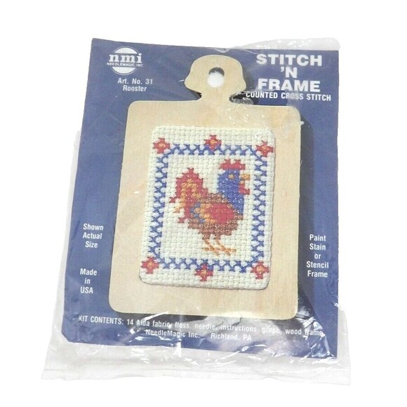 Rooster Stitch N Frame Counted Cross Stitch Kit Art No 31 NMI Needlemagic Inc - Picture 1 of 3